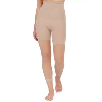 New Spanx The Original Footless Pantyhose Power Capri High Waisted NUDE Size E